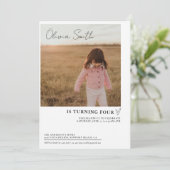 フォト子供の誕生日、フォト誕生日招待状 招待状 (スタンド正面)