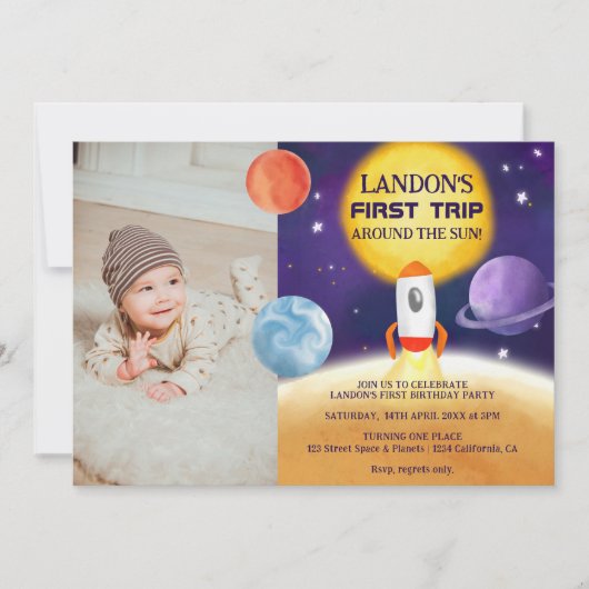 フォト宇宙のまわりに日帰り1回目 招待状 (正面)