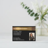 フォト実在エステートの不動産仲介業者用の名刺 名刺 (スタンド正面)