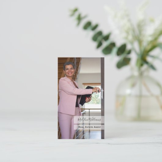 フォト実在エステートエージェントの名刺 名刺 (スタンド正面)