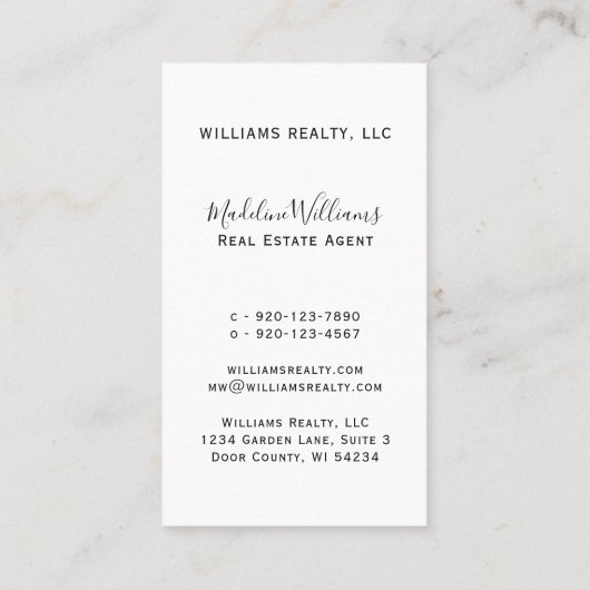 フォト実在エステートエージェントの名刺 名刺 (裏面)