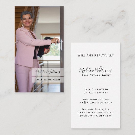 フォト実在エステートエージェントの名刺 名刺 (正面/裏面)