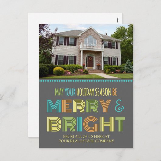 フォト実在エステートエージェントの季節のグリーティングポストカー シーズンポストカード (正面/裏面)