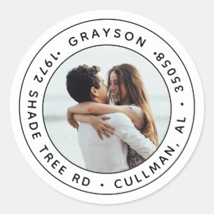 フォト差出人住所ラベル/シールクラシックラウンド ラウンドシール