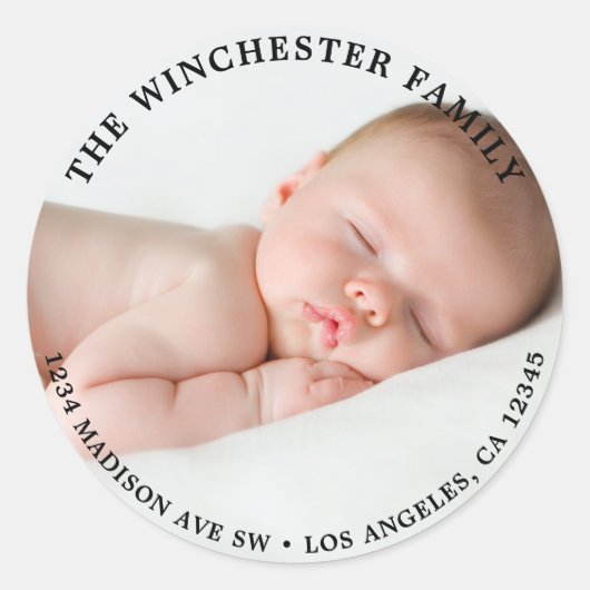 フォト差出人住所ラベル ラウンドシール (正面)