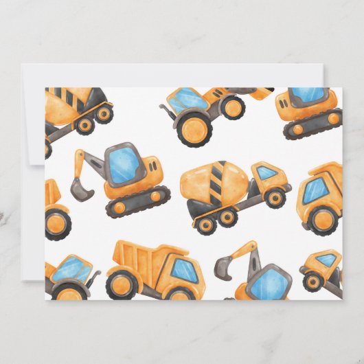 フォト建築トラック誕生日招待状 招待状 (裏面)