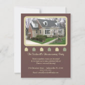 フォト引っ越し祝いパーティー招待状 – ブラウン 招待状 (正面)