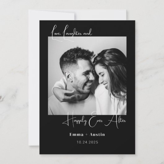 フォト引用文日付の保存 招待状 (正面)