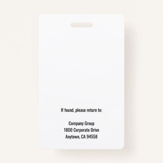 フォト従業員の会社ロゴセキュリティグレー バッジ (裏面)