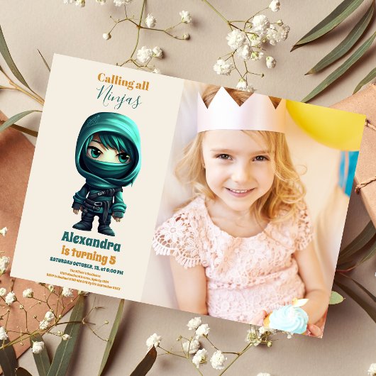 フォト忍者誕生日空手パーティー 招待状