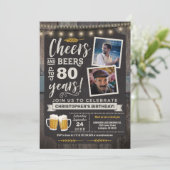 フォト応援とビアーズ80誕生日招待状 招待状 (スタンド正面)