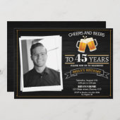 フォト応援とビールの招待アダルトマンパーティー 招待状 (正面/裏面)