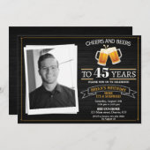 フォト応援とビールの招待アダルトマンパーティー 招待状 (正面/裏面)