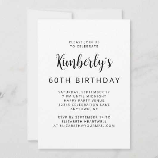 フォト応援ブラックスクリプト60th誕生日パーティー 招待状 (裏面)