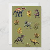 フォト恐竜タイポグラフィクール誕生日 招待状 (裏面)