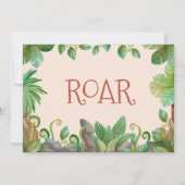 フォト恐竜子供の誕生日 招待状 (裏面)