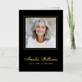 フォト悔やみや弔慰の実在死別フォイル感謝していユー 箔グリーティングカード (正面)