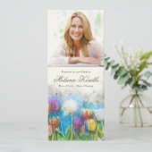 フォト悔やみや弔慰フローラ葬儀サンキューカード 招待状 (スタンド正面)