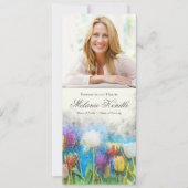 フォト悔やみや弔慰フローラ葬儀サンキューカード 招待状 (正面)