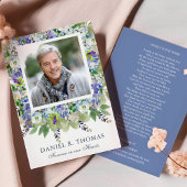 フォト悔やみや弔慰フローラ葬儀サンキューカード 招待状