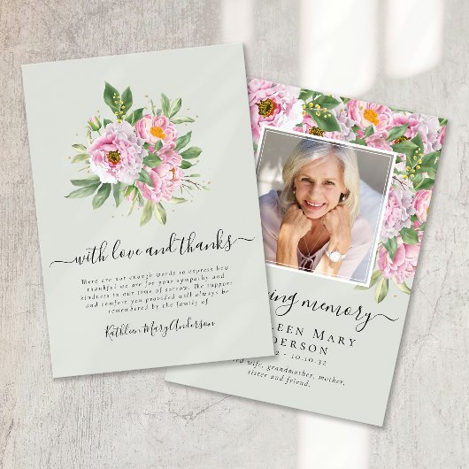 フォト悔やみや弔慰フローラ葬儀 サンキューカード