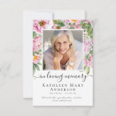 フォト悔やみや弔慰フローラ葬儀 ノートカード (裏面)