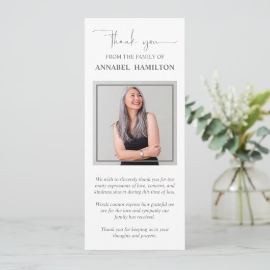 フォト悔やみや弔慰メモリアルありがとう招待状 招待状 (スタンド正面)