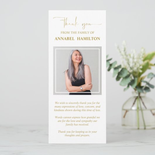 フォト悔やみや弔慰メモリアルありがとう 招待状 (スタンド正面)