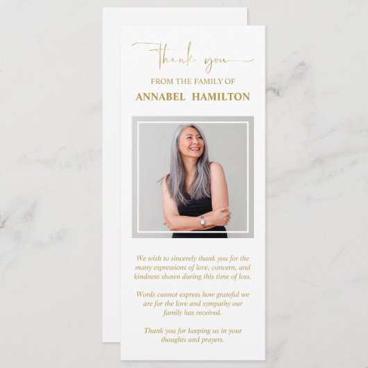 フォト悔やみや弔慰メモリアルありがとう 招待状 (正面/裏面)