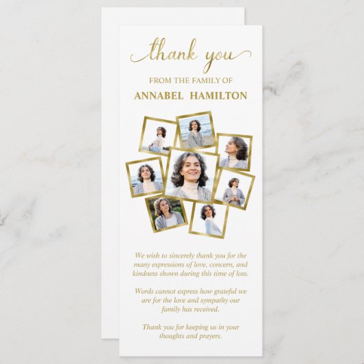 フォト悔やみや弔慰メモリアルありがとう 招待状 (正面/裏面)