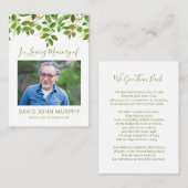 フォト悔やみや弔慰メモリアル祈りの言葉 コーリングカード (正面/裏面)