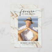 フォト悔やみや弔慰永遠に私たちのハート葬儀 サンキューカード (正面/裏面)