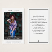 フォト悔やみや弔慰祈りの言葉カード (正面&裏面)