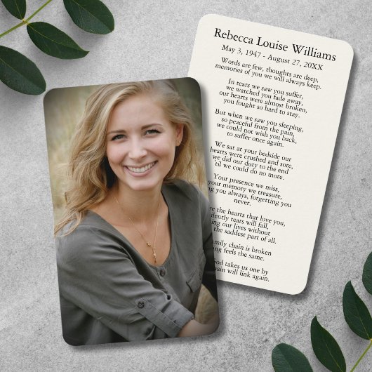 フォト悔やみや弔慰葬儀記念カード 名刺