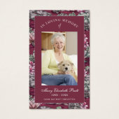 フォト悔やみや弔慰葬儀記念祈りの言葉カード (正面)