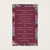 フォト悔やみや弔慰葬儀記念祈りの言葉カード (裏面)