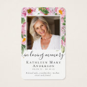 フォト悔やみや弔慰葬儀記念祈りの言葉カード (正面)