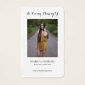 フォト悔やみや弔慰葬儀記念祈りの言葉カード (正面)