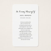 フォト悔やみや弔慰葬儀記念祈りの言葉カード (裏面)