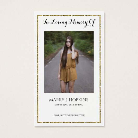 フォト悔やみや弔慰葬儀記念祈りの言葉カード (正面)