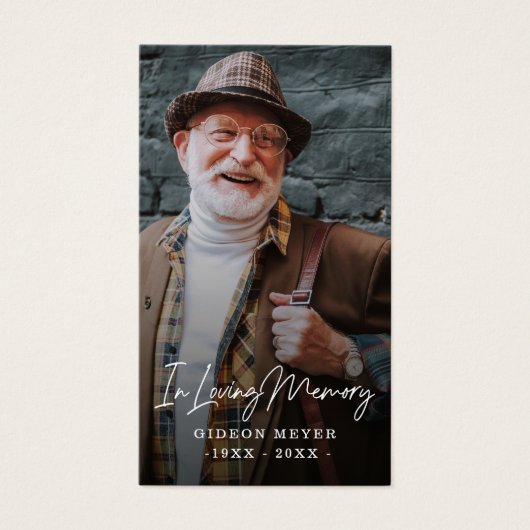 フォト悔やみや弔慰葬儀記念祈りの言葉カード (正面)