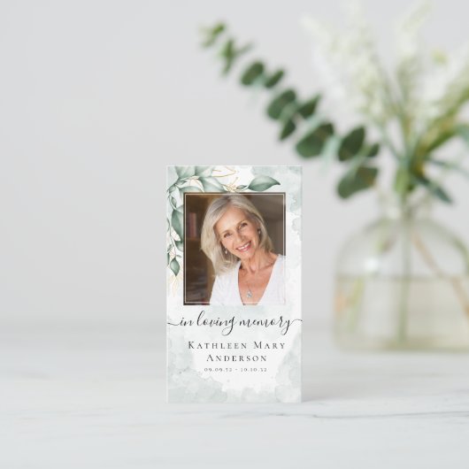 フォト悔やみや弔慰葬儀記念祈りの言葉カード コーリングカード (スタンド正面)