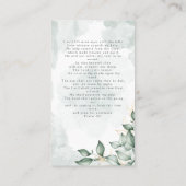 フォト悔やみや弔慰葬儀記念祈りの言葉カード コーリングカード (裏面)