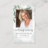 フォト悔やみや弔慰葬儀記念祈りの言葉カード コーリングカード (正面)