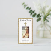 フォト悔やみや弔慰記念葬式祈りの言葉カード 名刺 (スタンド正面)