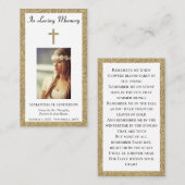 フォト悔やみや弔慰記念葬式祈りの言葉カード 名刺 (正面/裏面)