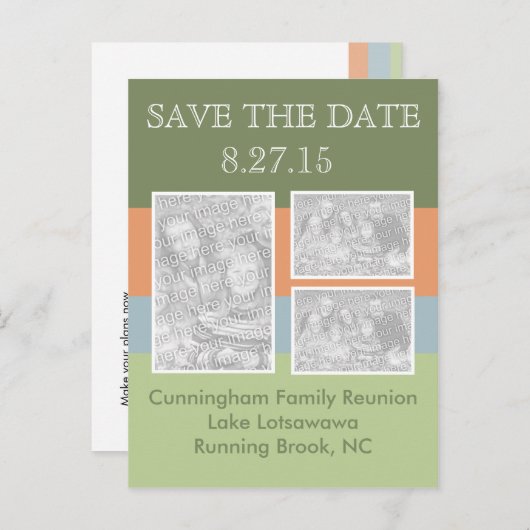 フォト懇親会日付の保存 案内ポストカード (正面/裏面)