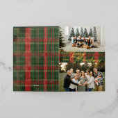 フォト折り畳みホイルホリデーカード 箔シーズンカード (外側レイダウン)