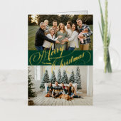 フォト折り畳みホイルホリデーカード 箔シーズンカード (正面)