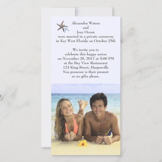 フォト披露宴のみ新婚のお知らせ (正面)